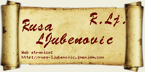 Rusa LJubenović vizit kartica